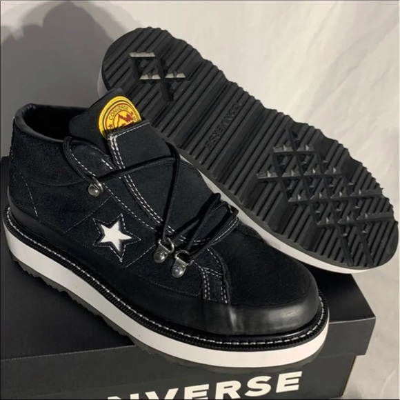 All Star Converse One Star Boot Platform Mid Black White New - Picture 6 of 8